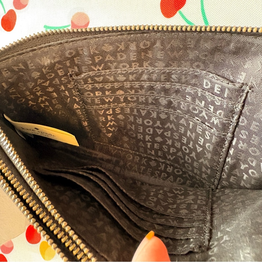 Kate Spade Vintage Black Leather Double Wristlet/Clutch  EUC - Picture 4 of 6